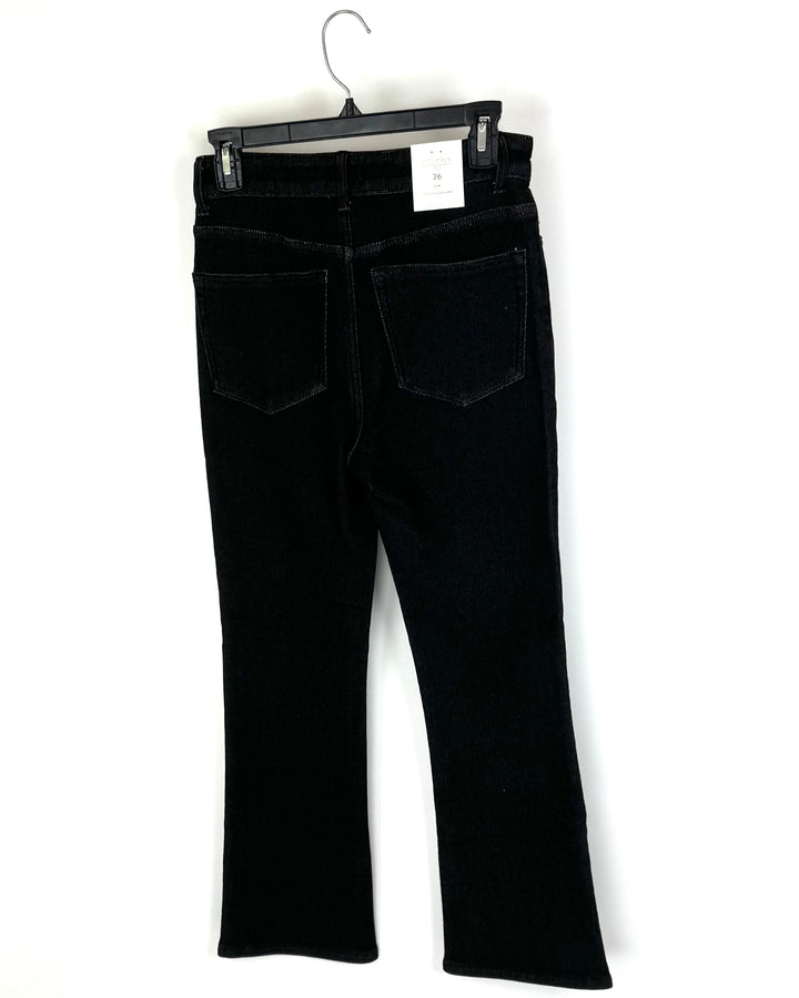 Black Denim Ankle Flare Jeans - Size 26 Waist