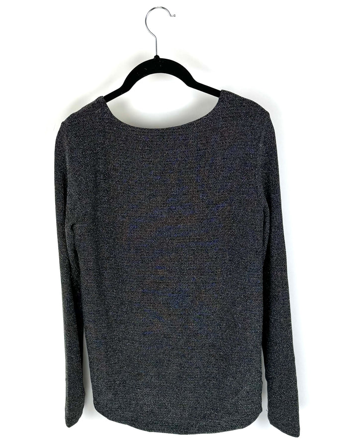 Sparkly Black V-Neck Top - Size 4/6