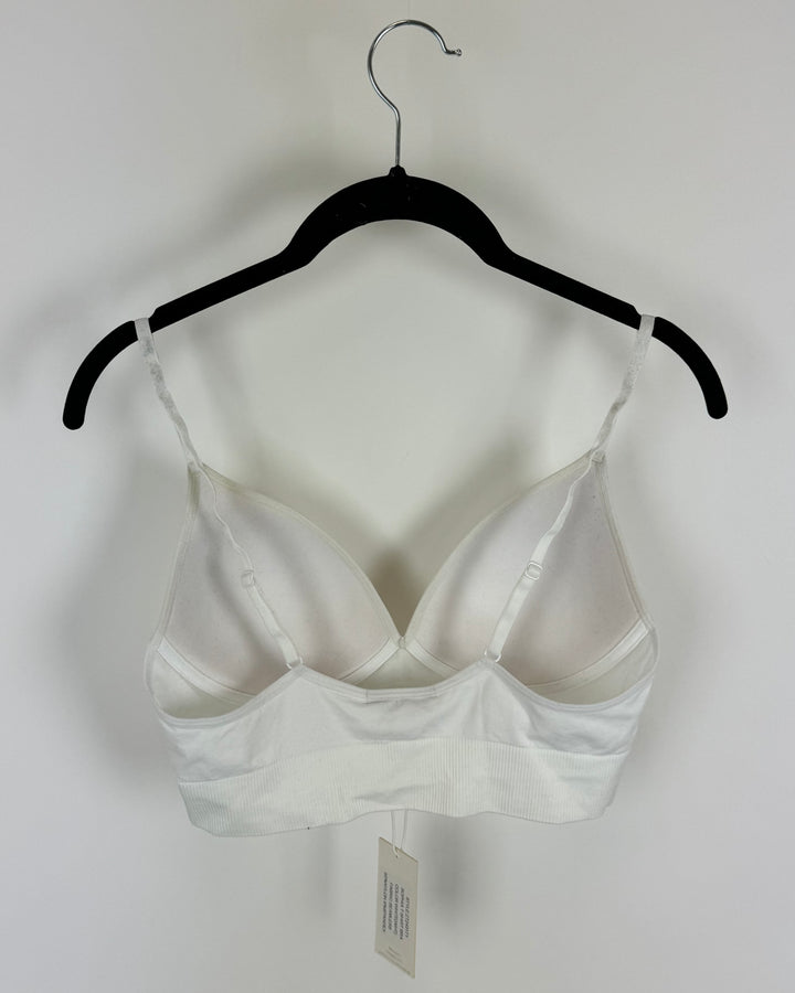 White Padded Stretchy Bra - Small
