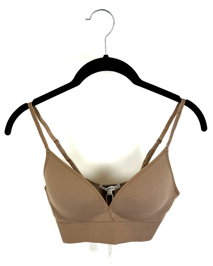 Light Brown Padded Stretchy Bra - Small