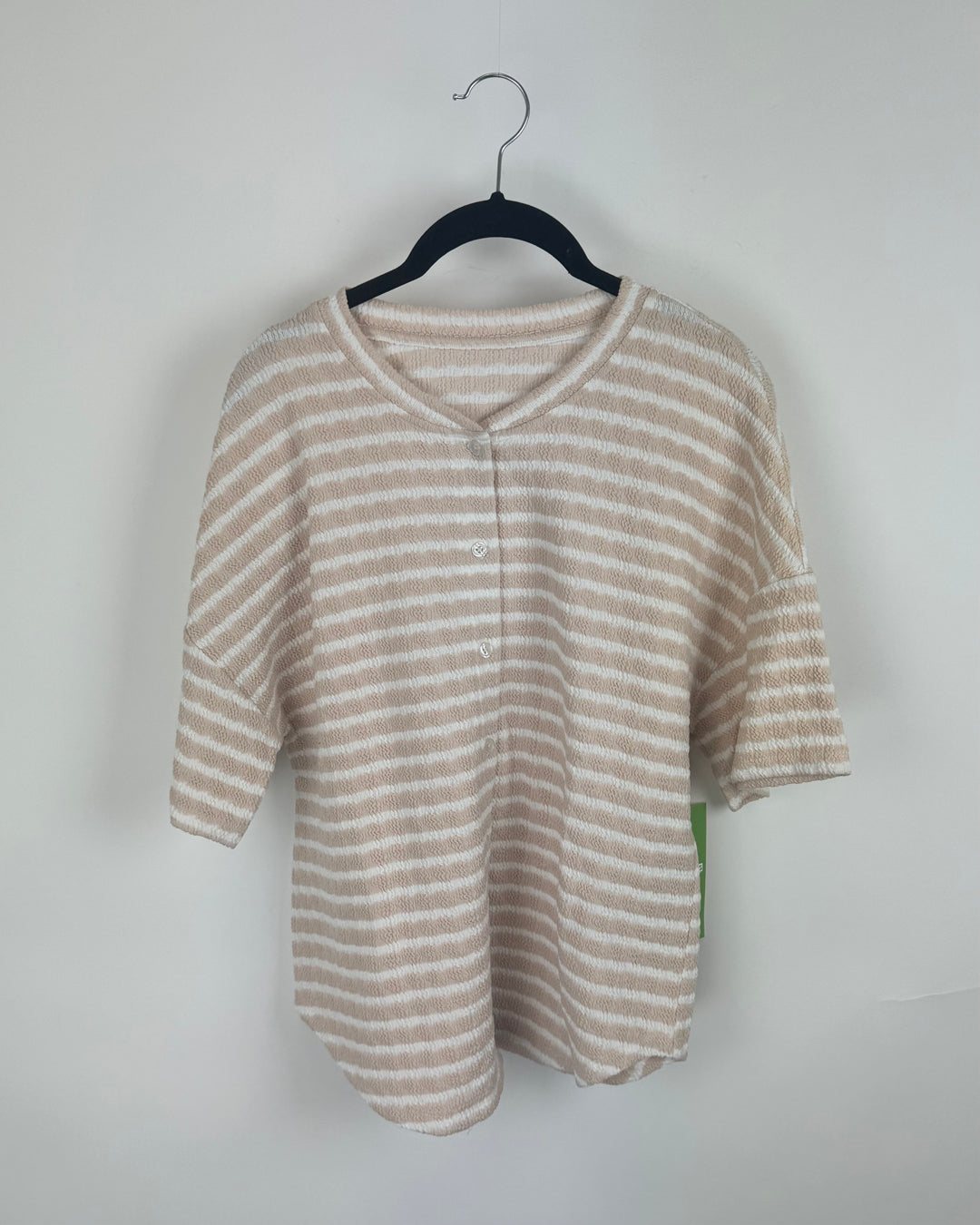 Pink Striped Button Down Top - Medium