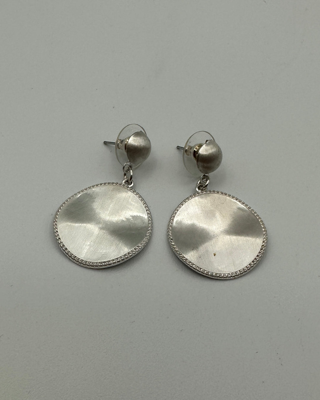 Silver Circular Pendant Earrings
