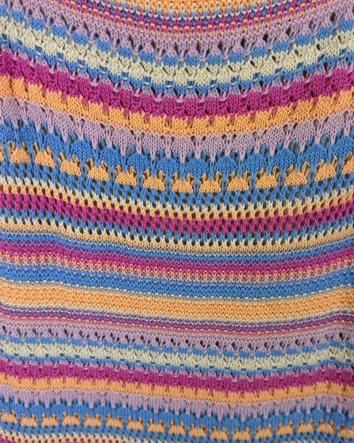 Colorful Crochet Striped Dress - Small