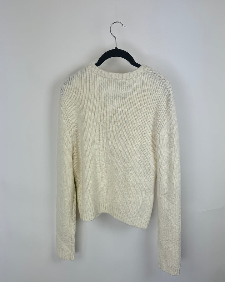 Ivory Buttoned Cardigan - Medium