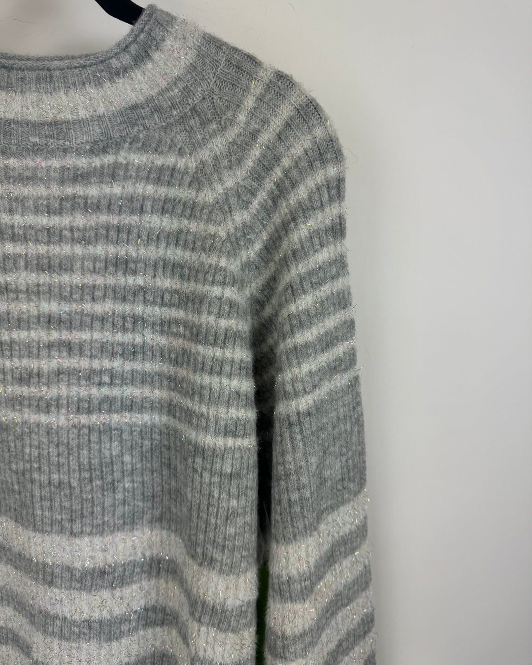 Grey Striped Sweater - Medium
