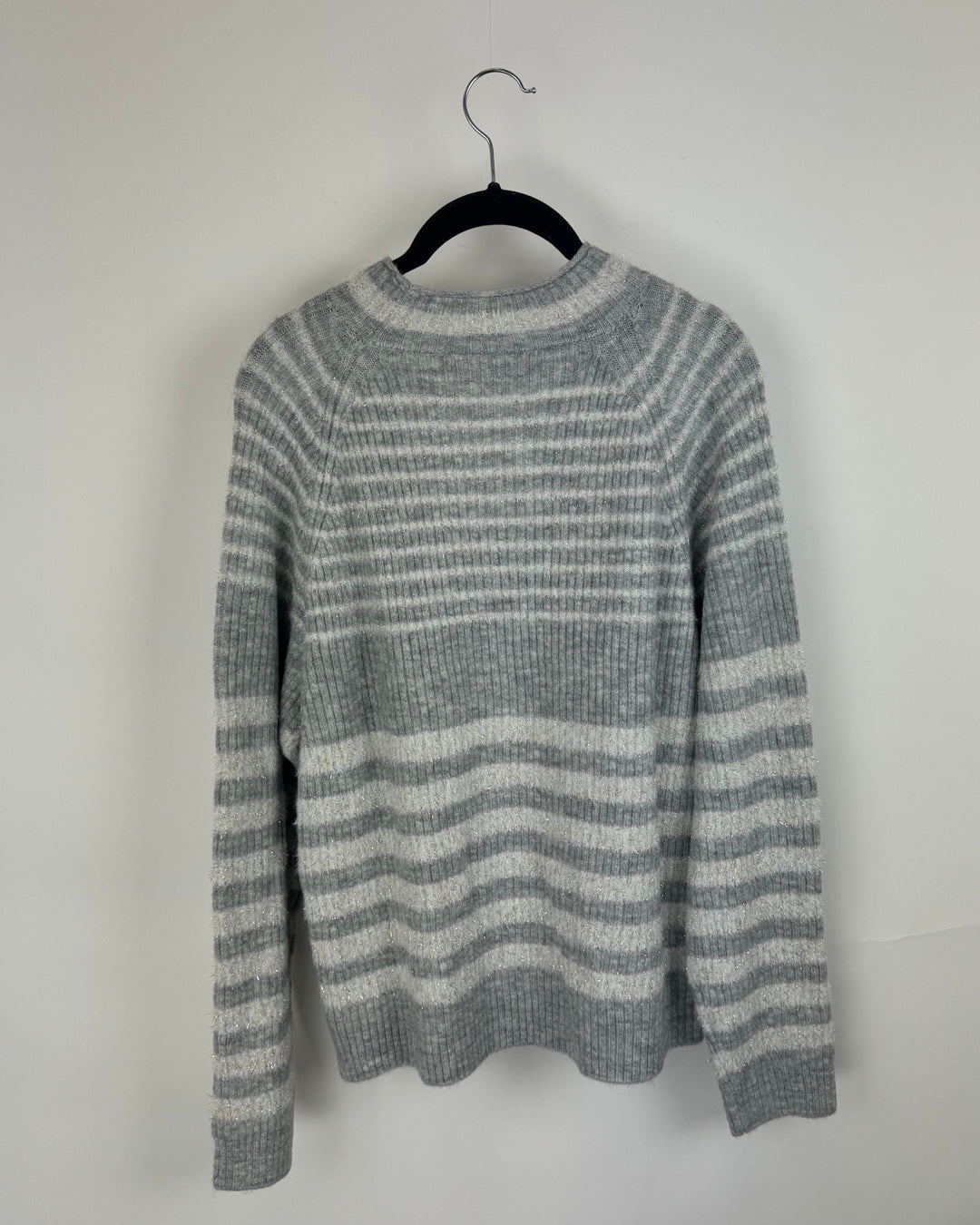 Grey Striped Sweater - Medium