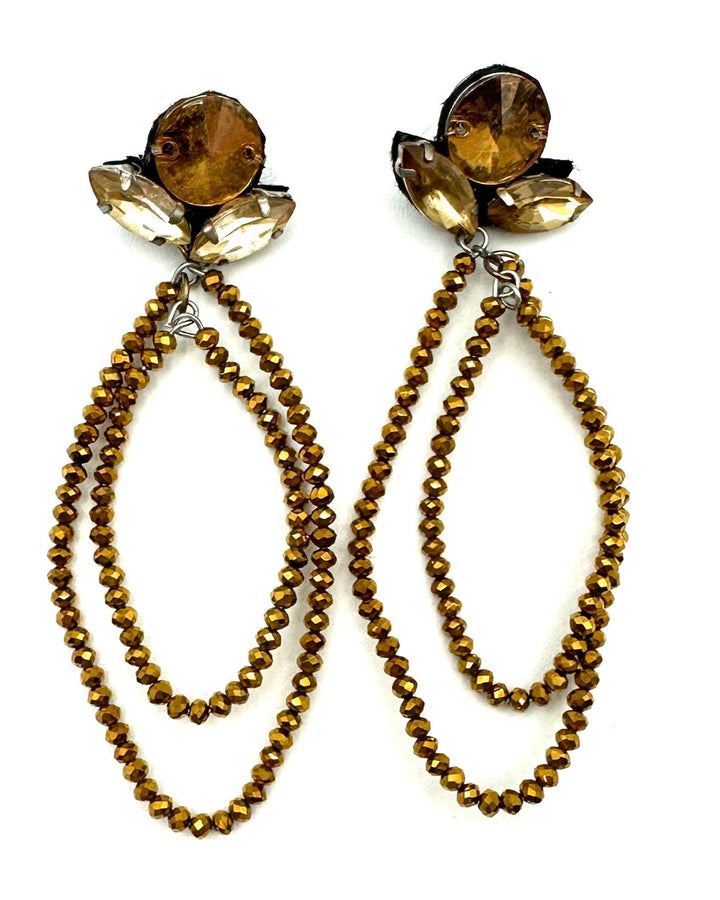 Gold Double-Layered Dangling Earrings
