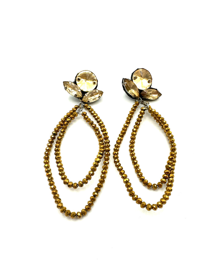 Gold Double-Layered Dangling Earrings