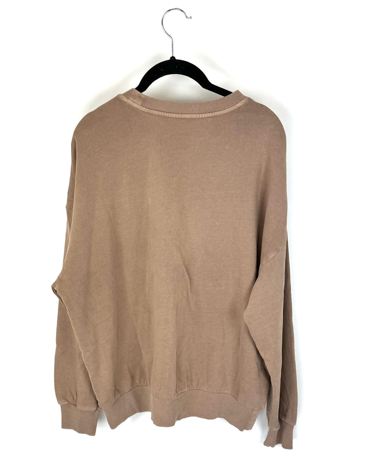 Brown Crewneck with Golden West Design - Size 4/6