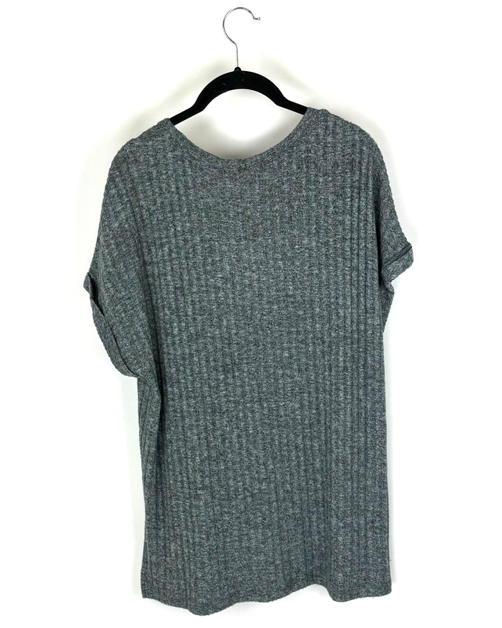 Soft Gray V-Neck Top - Size 4/6