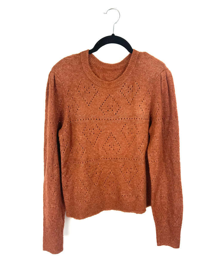 Orange Heart Sweater - Medium