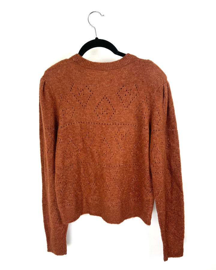 Orange Heart Sweater - Medium