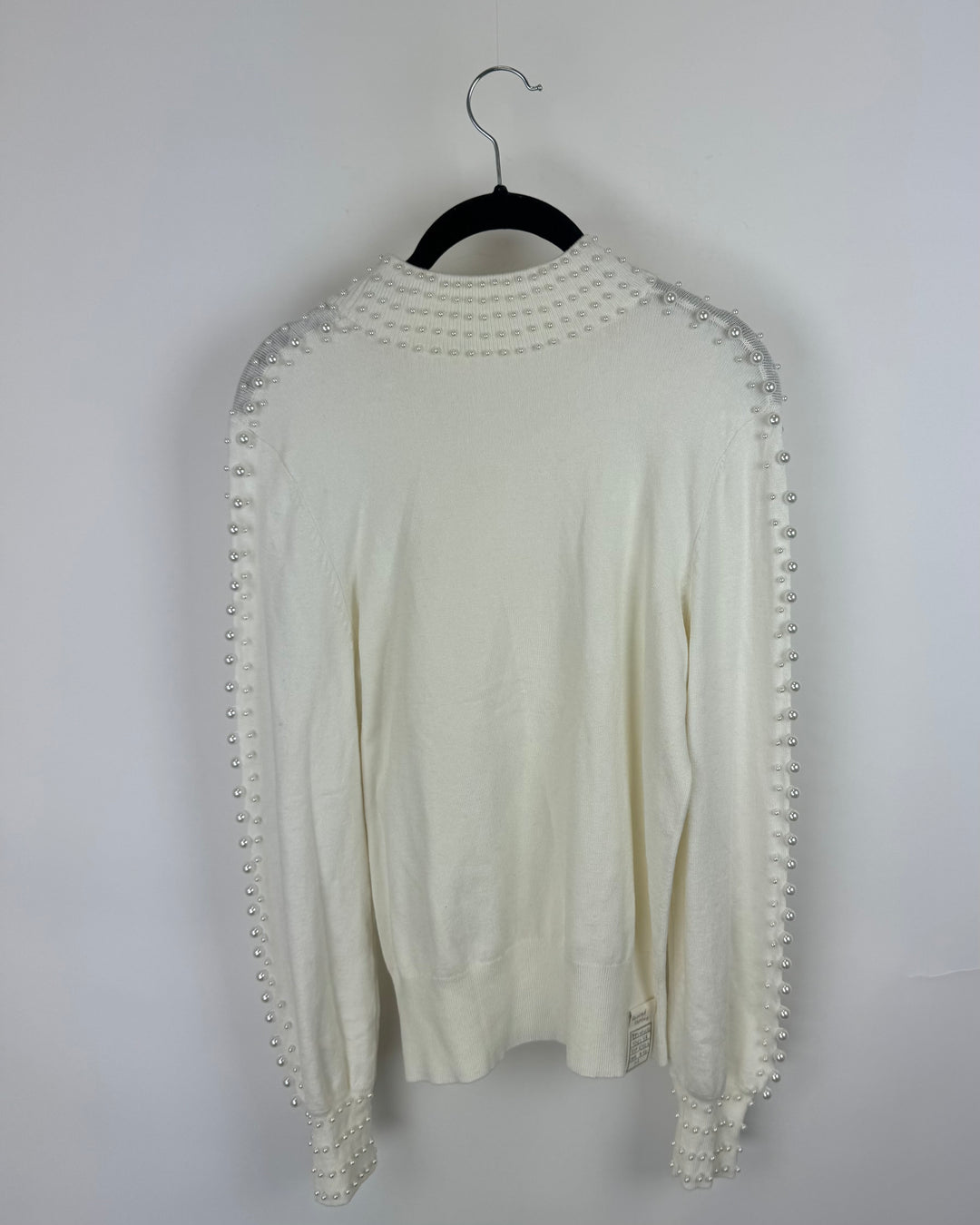 White Faux Pearl Sweater - Medium