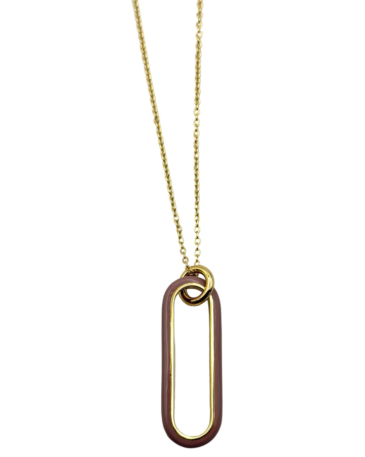 Gold and Mauve Link Necklace