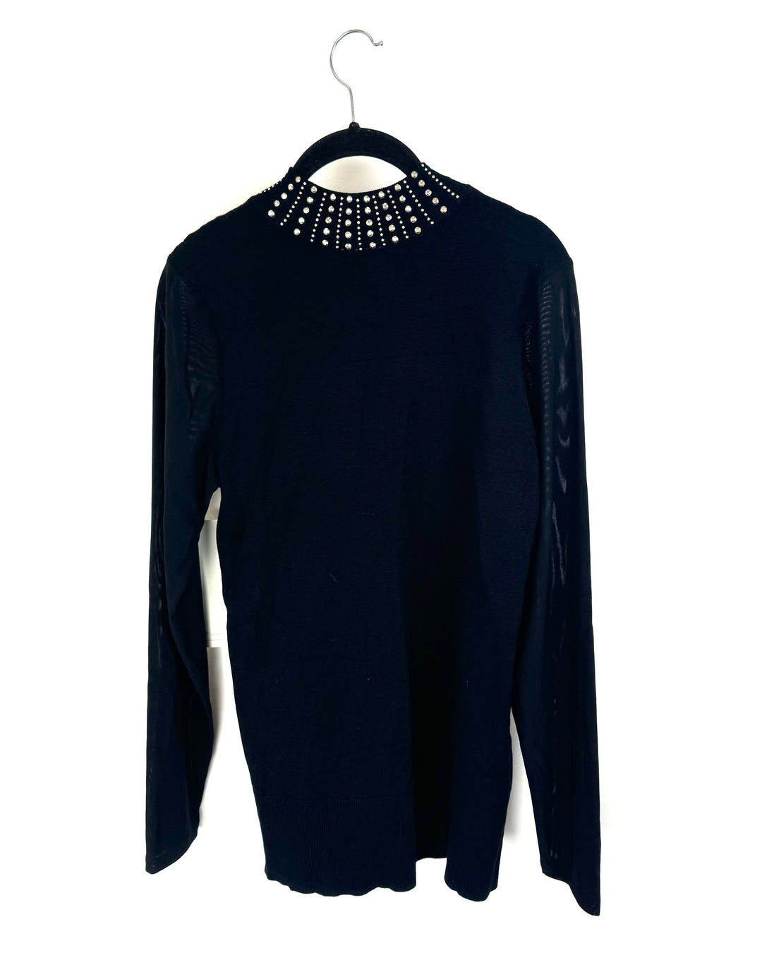 Black Rhinestone Sweater - Medium