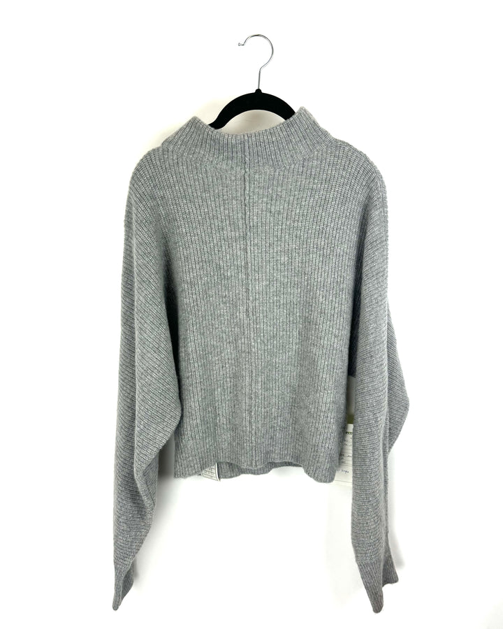 Smoke Grey Knit Long Sleeve Sweater - Medium