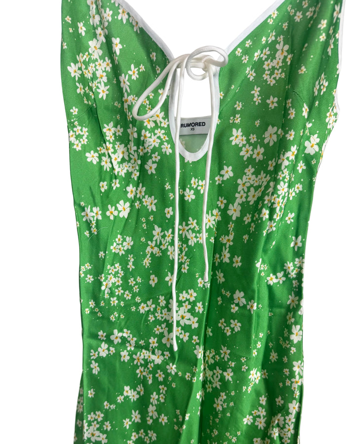 Green Daisy Keyhole Floral Dress - 0/2