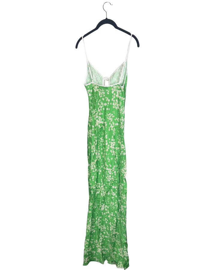 Green Daisy Keyhole Floral Dress - 0/2