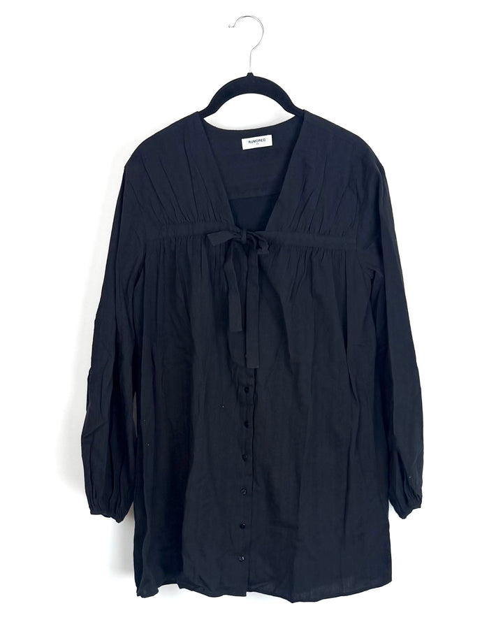 Black long sleeve mini dress - Size 0/2