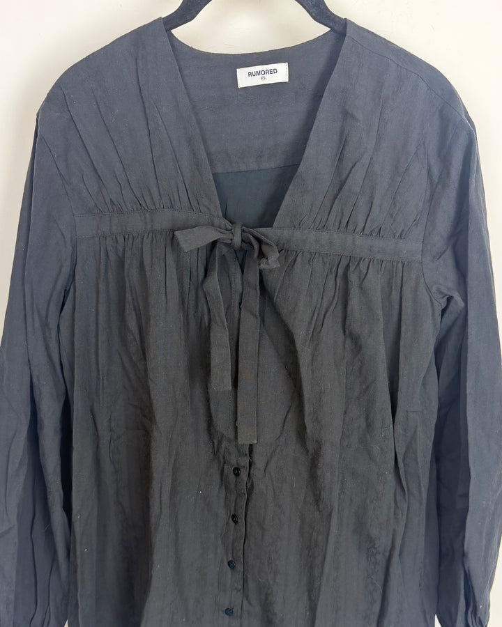Black long sleeve mini dress - Size 0/2