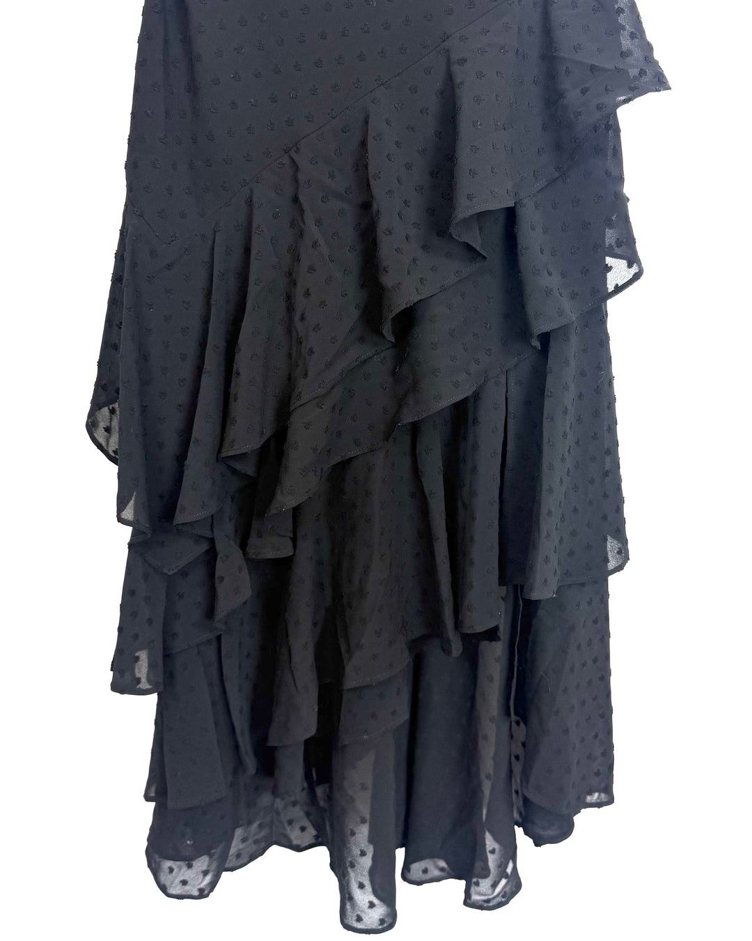 Black Mini Heart Ruffle Dress - Size 2/4