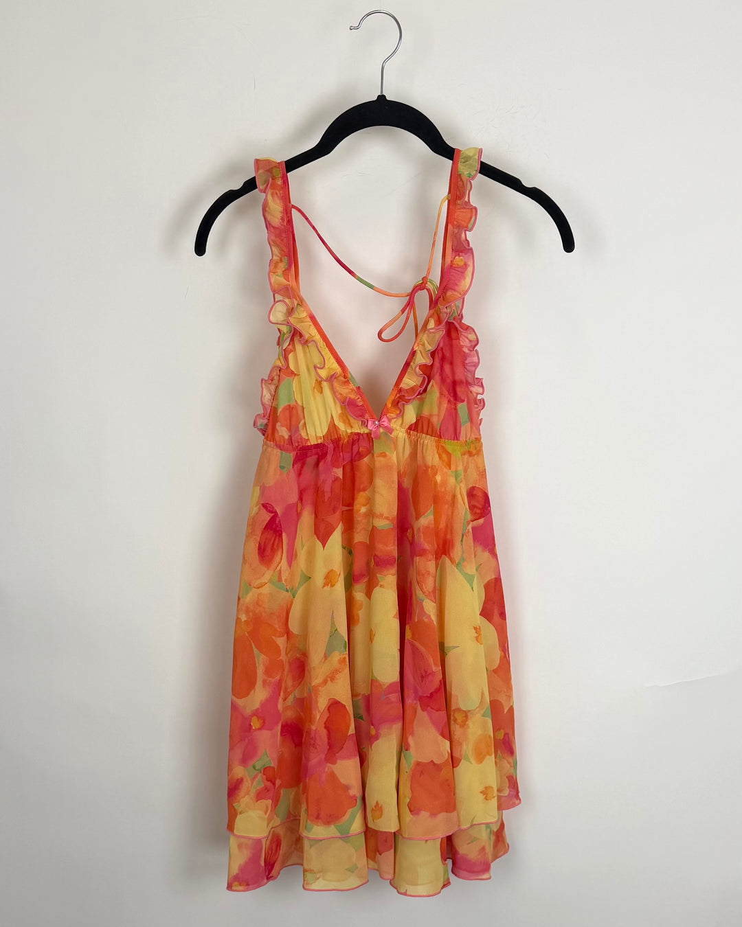 Pink and yellow floral babydoll dress - 0/2