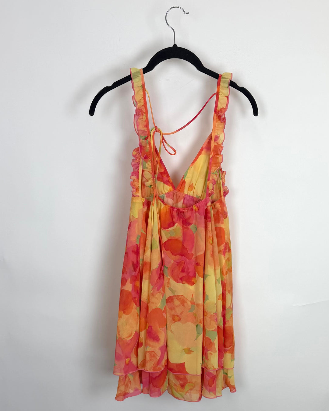 Pink and yellow floral babydoll dress - 0/2