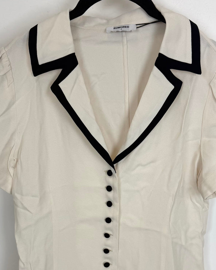 Ivory button down mini dress - Size 0/2, 2/4