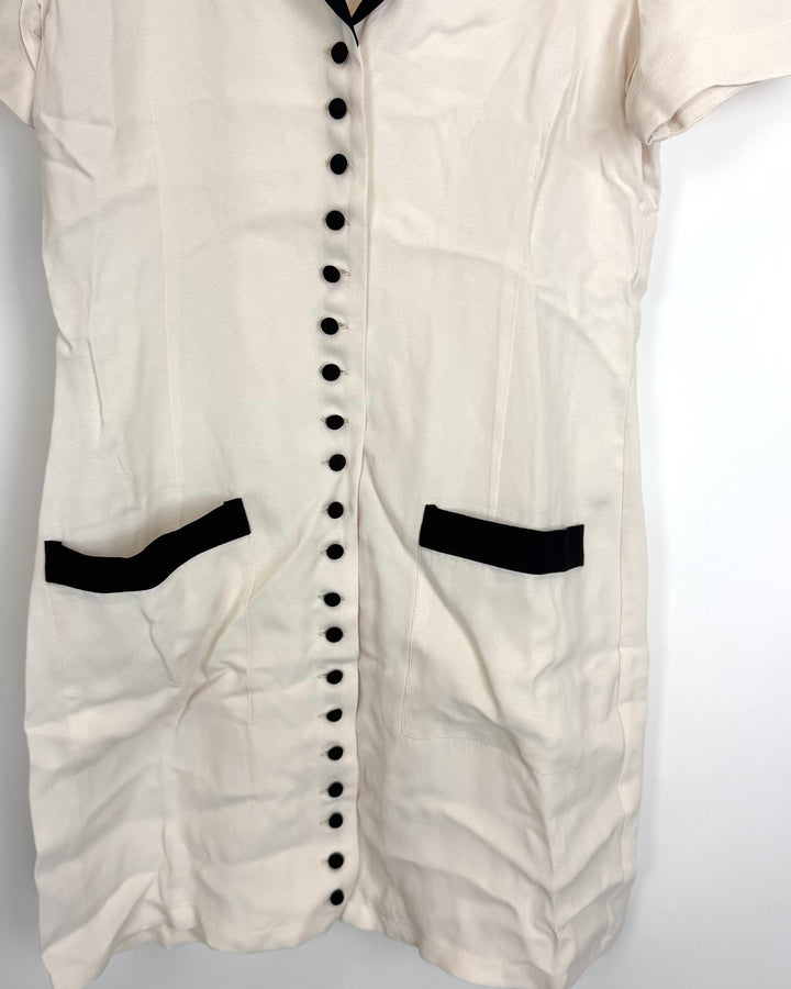 Ivory button down mini dress - Size 0/2, 2/4
