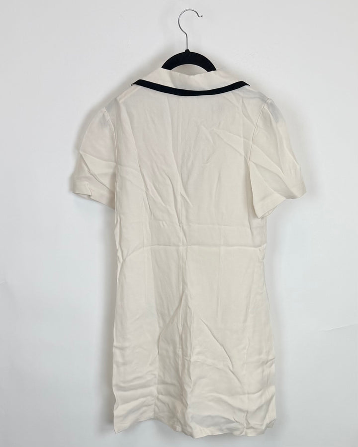 Ivory button down mini dress - Size 0/2, 2/4
