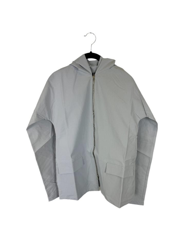Pale Blue Raincoat With Hood - Size 0 - 8