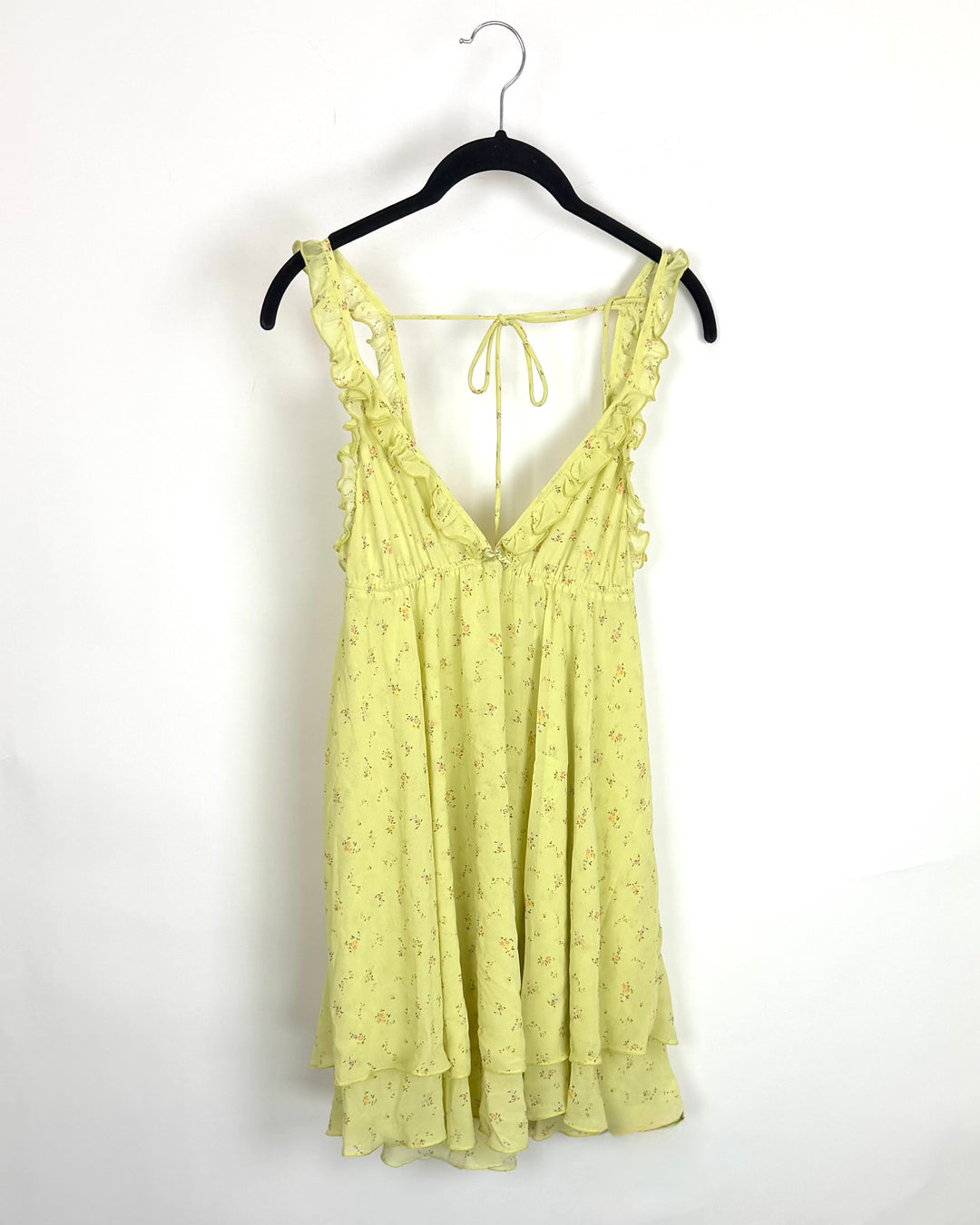 Light green floral babydoll ruffle dress - 2/4