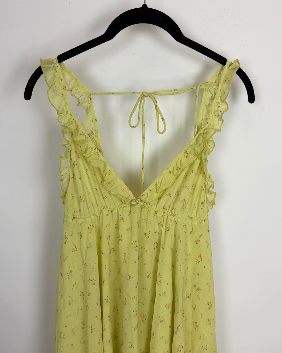 Light green floral babydoll ruffle dress - 2/4