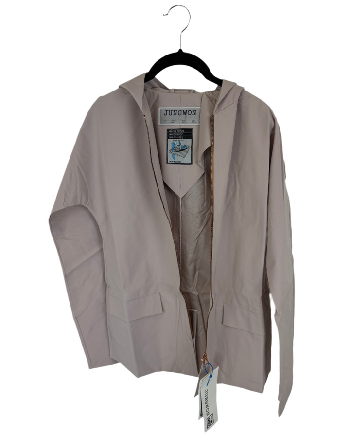 Light Mauve Pink Raincoat With Hood - Size 0 - 12