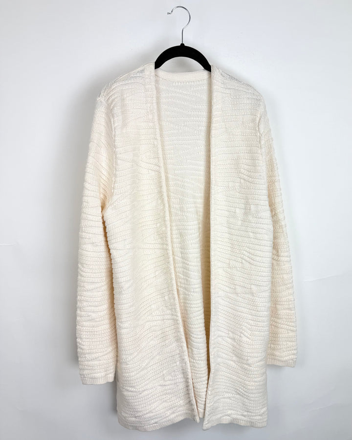 Long Beige Cardigan - Size 4/6