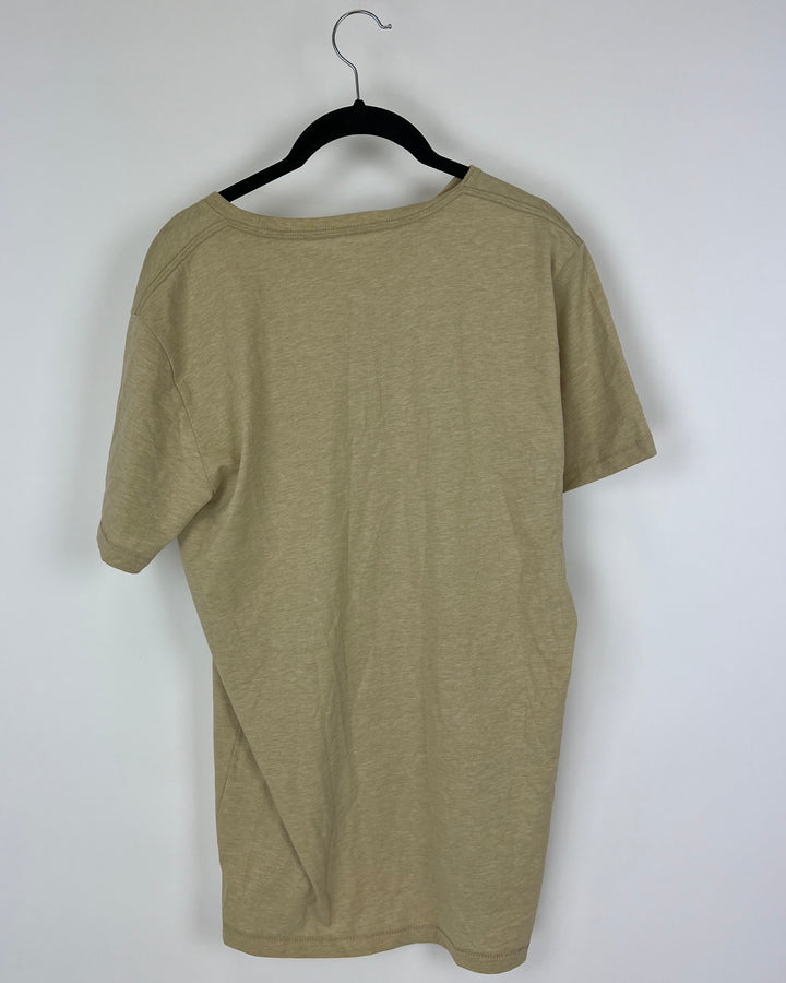 MENS Tan Lightweight T-Shirt - Medium