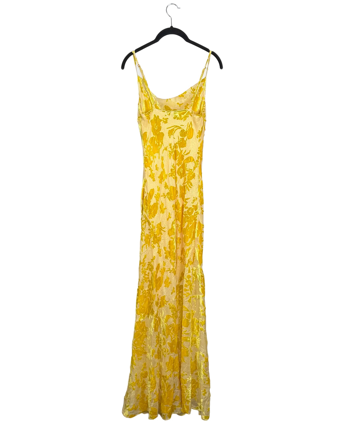 Yellow Velvet Floral Lace Gown - Size 0/2 and 2/4