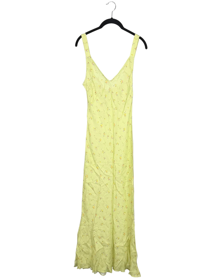 Lime Green Floral Dress - Size 0/2 and Size 2/4