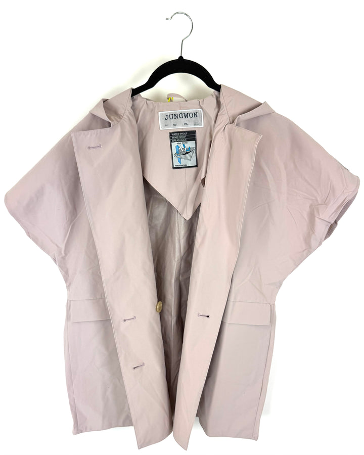 Light Mauve Short Sleeve Raincoat - Size 6 - 10