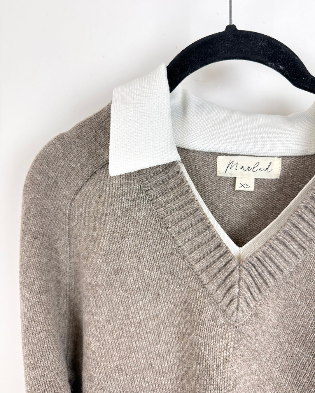 Taupe Heather Collared Sweater- Size 00/0