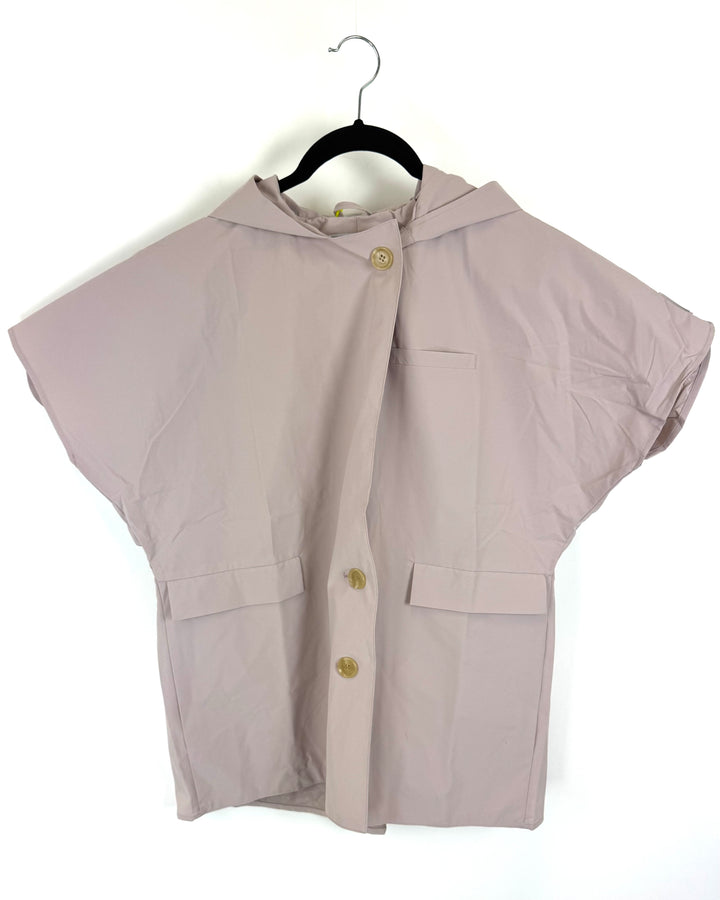 Light Mauve Short Sleeve Raincoat - Size 6 - 10