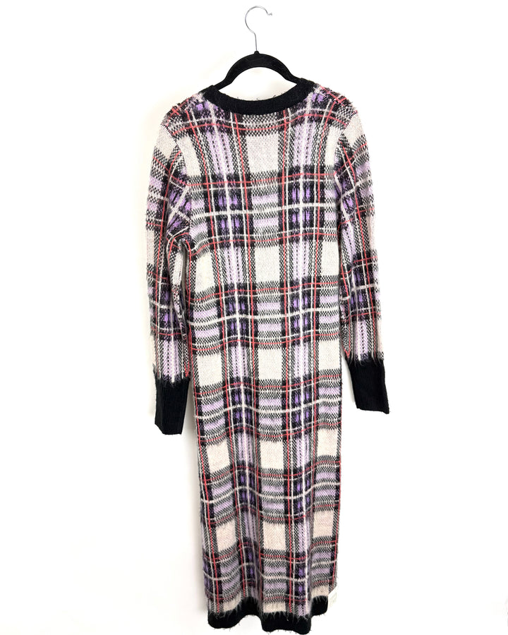 Long Plaid Cardigan - Size 4/6
