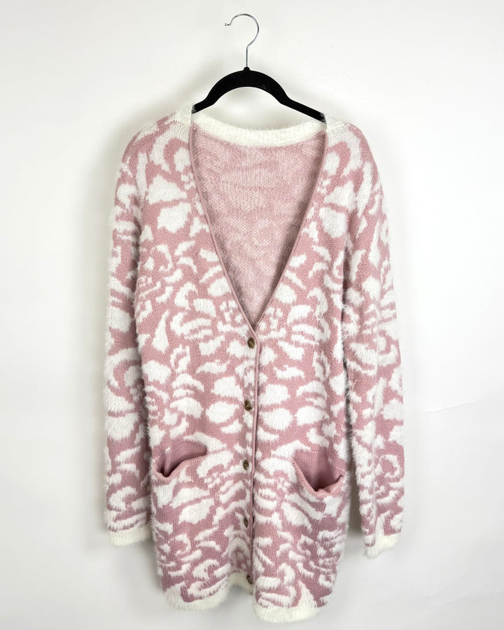 Pink Abstract Cardigan - Size 4/6