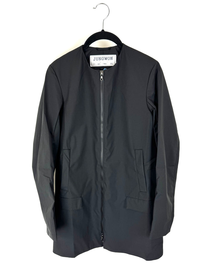 Black Straight Fit Raincoat - Size 0-6