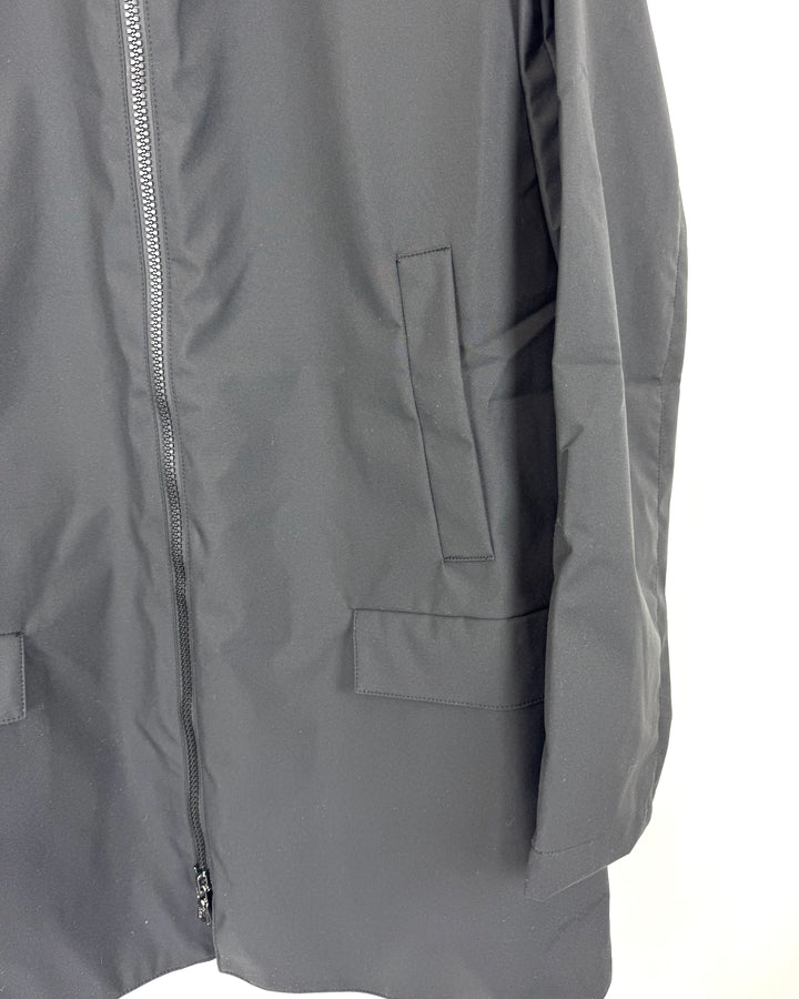 Black Straight Fit Raincoat - Size 0-6