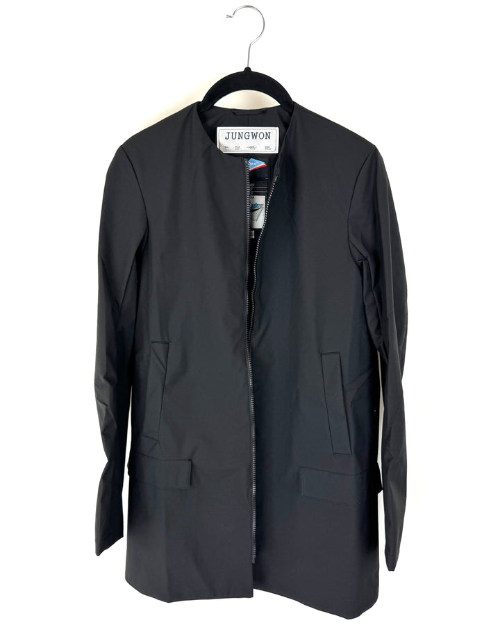 Black Straight Fit Raincoat - Size 0-6