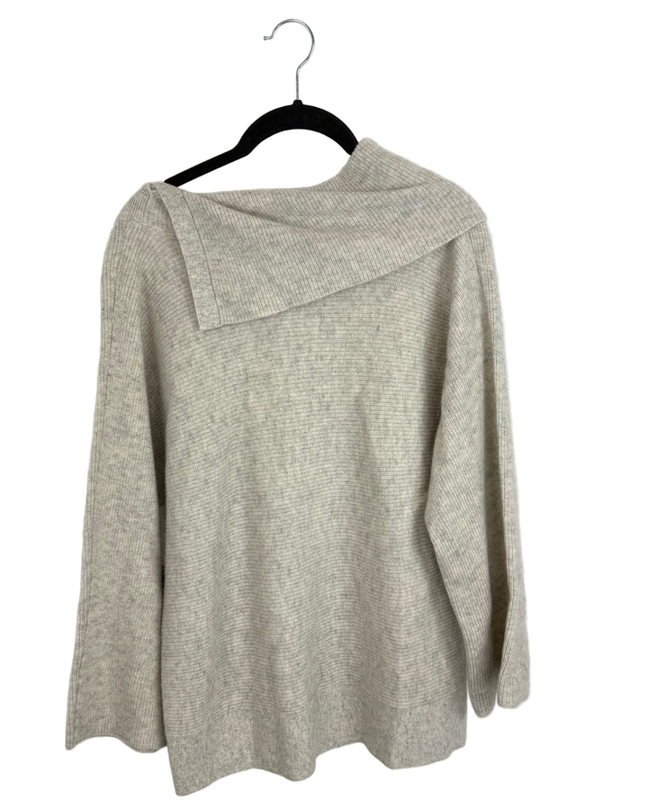 Pewter Asymmetric Collar Sweater - Size 4/6