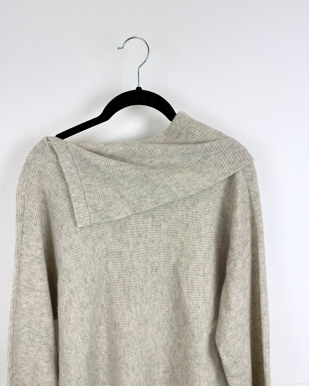 Pewter Asymmetric Collar Sweater - Size 4/6