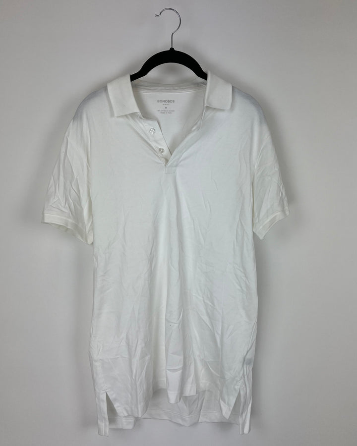 MENS White Collared T-Shirt - Slim Medium
