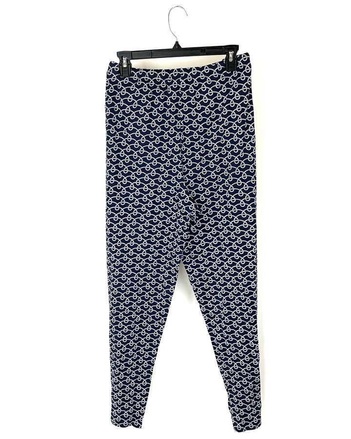 Navy Rope Print Pajama Pants - Small